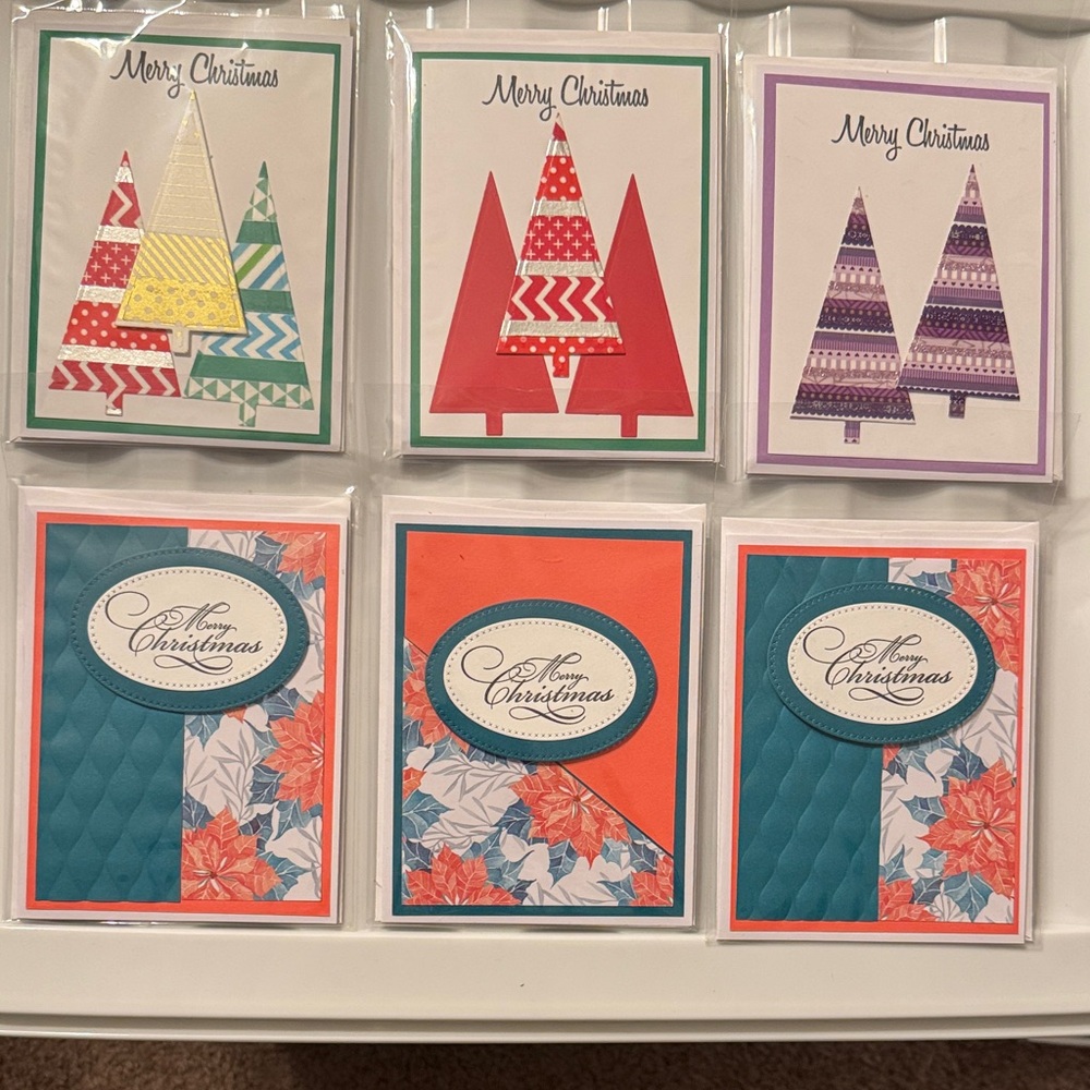 6 Colorful Holiday Greeting Cards Set